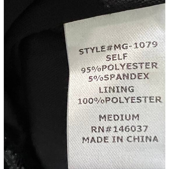 Womens Black Sequin Top Wrap Style V-Neck Long Balloon Sleeves Party Glam Sz M - Picture 8 of 8